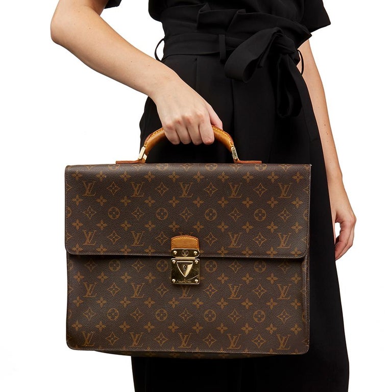 2000s Louis Vuitton Brown Monogram Coated Canvas Robusto Briefcase at