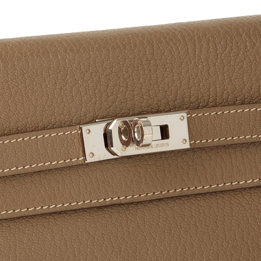 2009 Hermes Etoupe Chevre Mysore Kelly Long Wallet 1