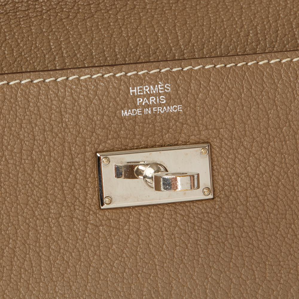 2009 Hermes Etoupe Chevre Mysore Kelly Long Wallet 2