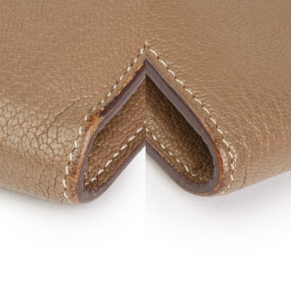 2009 Hermes Etoupe Chevre Mysore Kelly Long Wallet 6