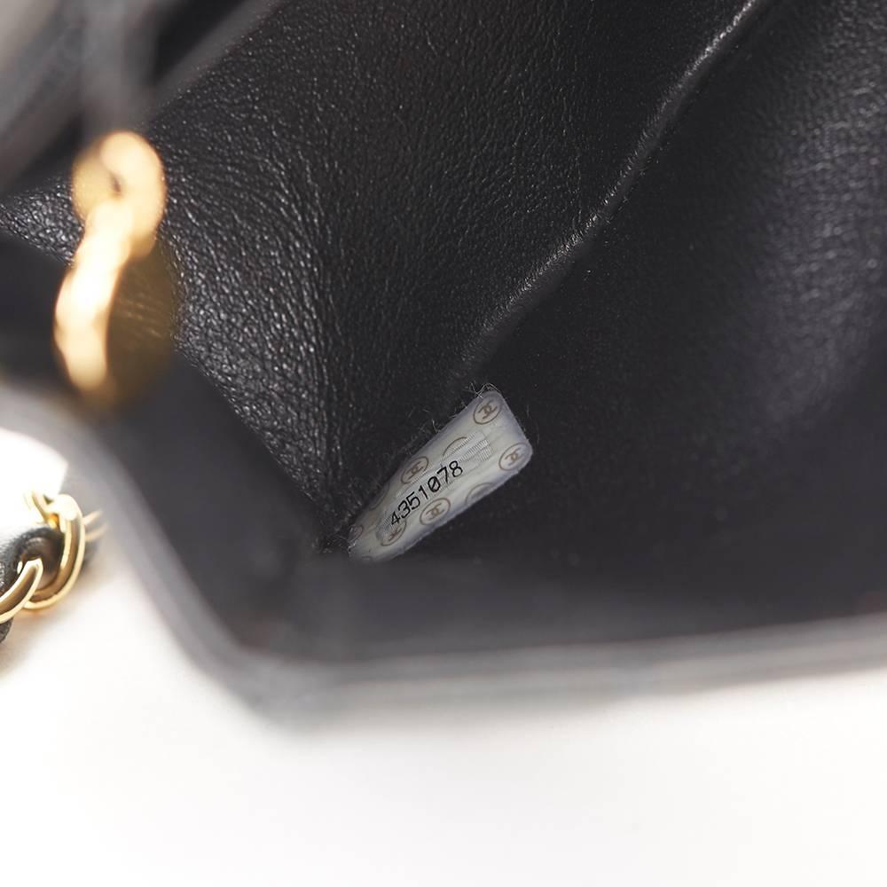1996 Chanel Black Quilted Lambskin Vintage Small Diana Classic Double Flap Bag 4