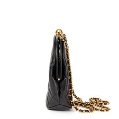 1994 Chanel Black Quilted Lambskin Vintage Timeless Frame Bag