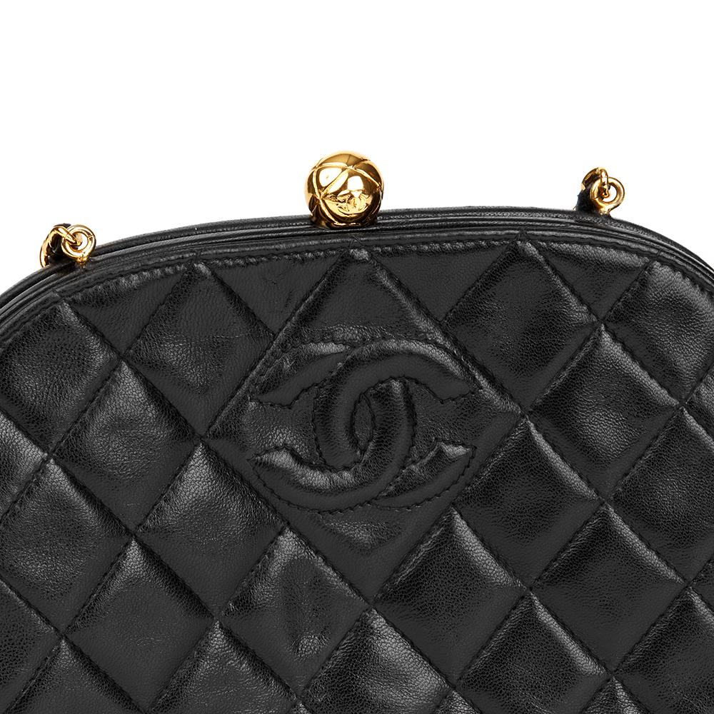 1994 Chanel Black Quilted Lambskin Vintage Timeless Frame Bag 2