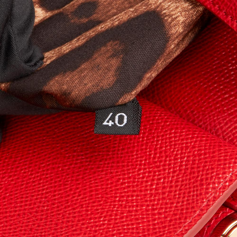 Dolce & Gabbana Red Beaded Dauphine Leather DG Family Patch Medium Sicily, 2018 3