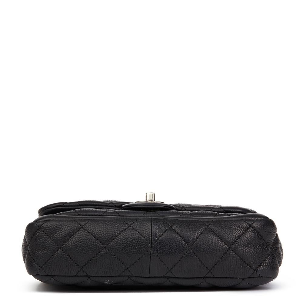Women's Chanel Black Quilted Caviar Leather Classic Single Flap Bag, 2013 