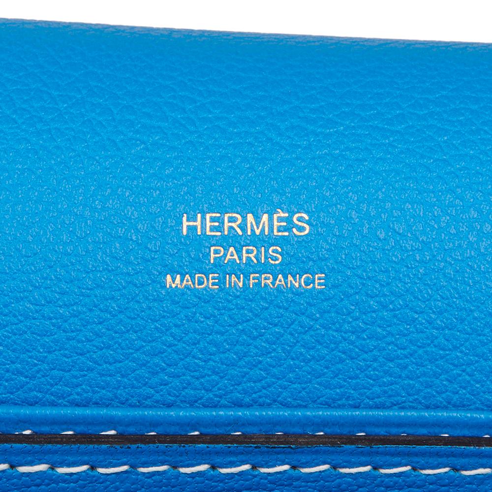 Women's Hermes Blue Hydra Evercolour Leather Roulis 23 Bag, 2105 
