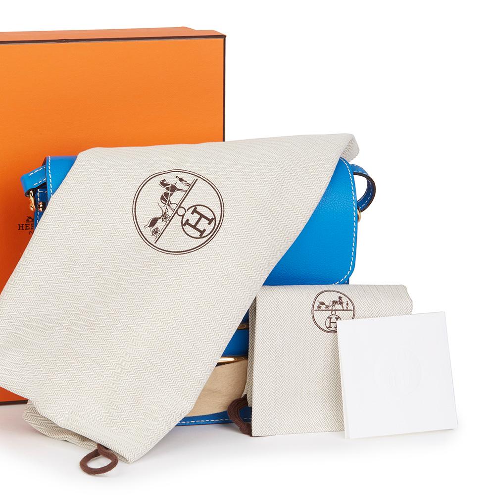 Hermes Blue Hydra Evercolour Leather Roulis 23 Bag, 2105 3