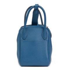 2013 Hermes Blue Togo Blue Thalassa Leather Lindy 30