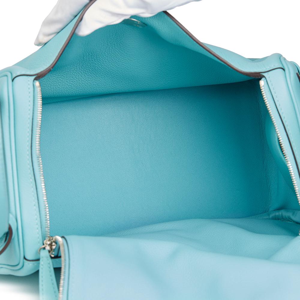 Hermes Blue Atoll Evercolour Leather Lindy 26 Bag, 2015  2