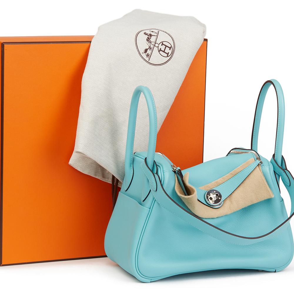 Hermes Blue Atoll Evercolour Leather Lindy 26 Bag, 2015 3