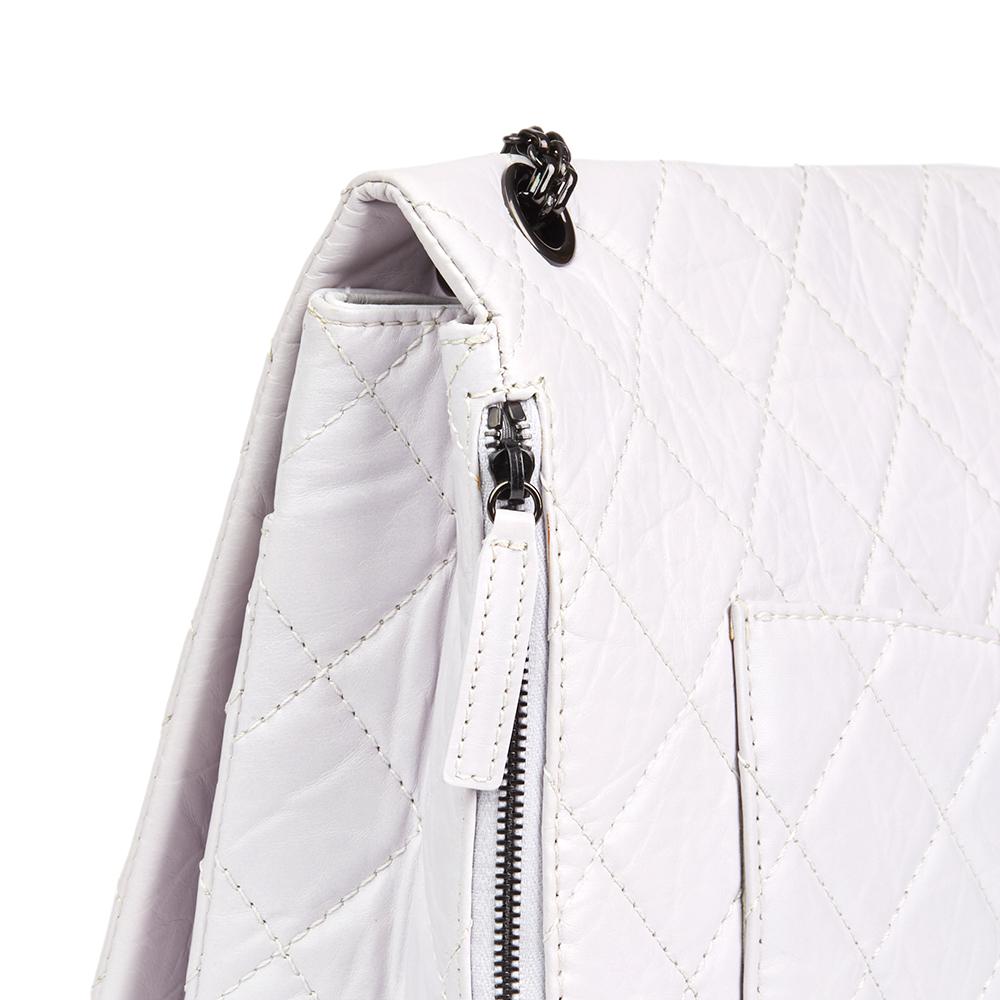 Chanel Icy White Quilted Aged Calfskin Leather 2.55 Reissue 228 Flap Bag 1