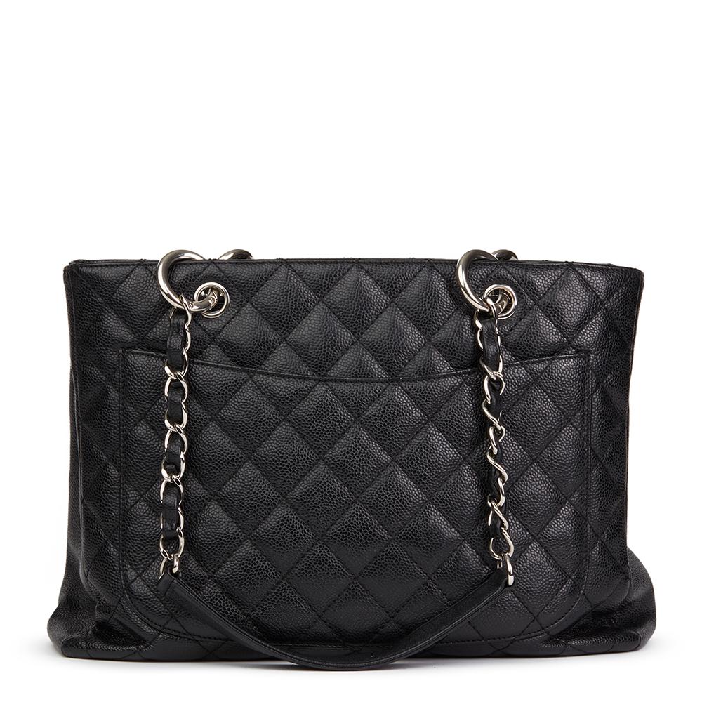 2006 Chanel Black Quilted Caviar Leather Grand Shopping Tote GST In Good Condition In Bishop's Stortford, Hertfordshire