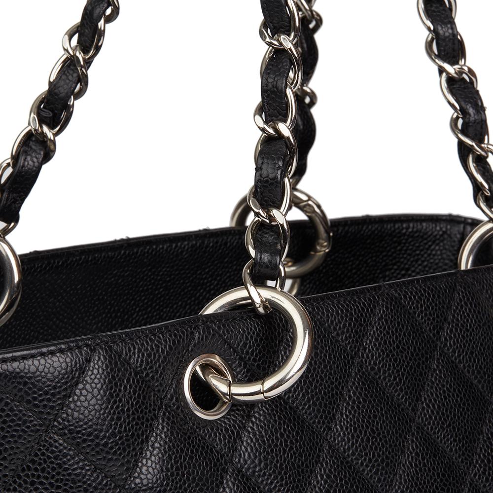 2006 Chanel Black Quilted Caviar Leather Grand Shopping Tote GST 2