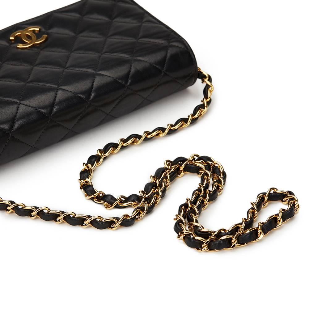 1990s Chanel Chanel Black Quilted Lambskin Vintage Mini Flap Bag 2