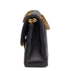 1997 Chanel Navy Quilted Lambskin Vintage Small Classic Double Flap Bag