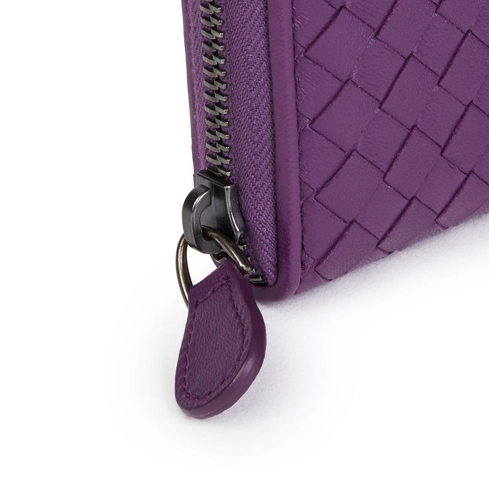 2010 Corot Purple Woven Lambskin Zip Around Wallet 1