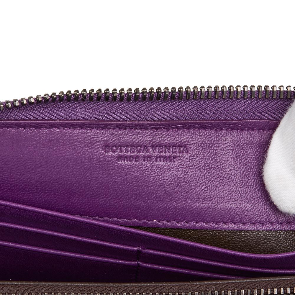 2010 Corot Purple Woven Lambskin Zip Around Wallet 2