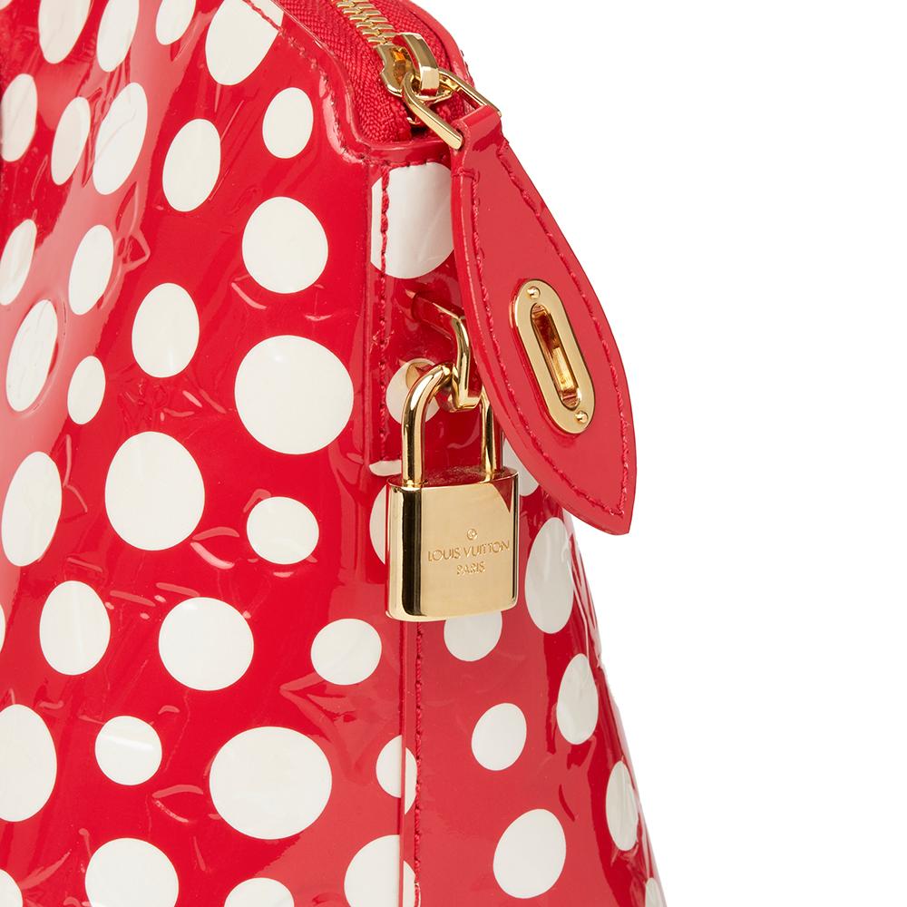2012 Louis Vuitton Red Vernis Leather Dots Infinity Yayoi Kusama Lockit MM 1