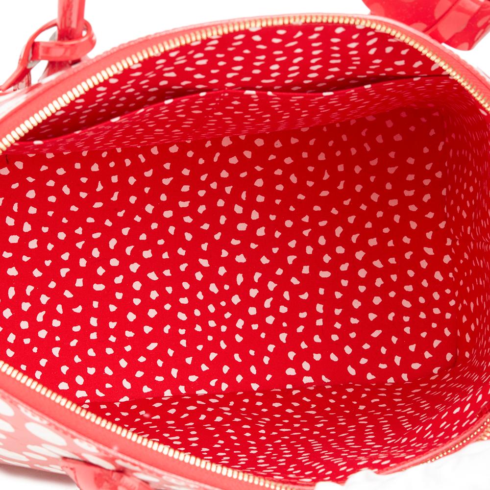 2012 Louis Vuitton Red Vernis Leather Dots Infinity Yayoi Kusama Lockit MM 4