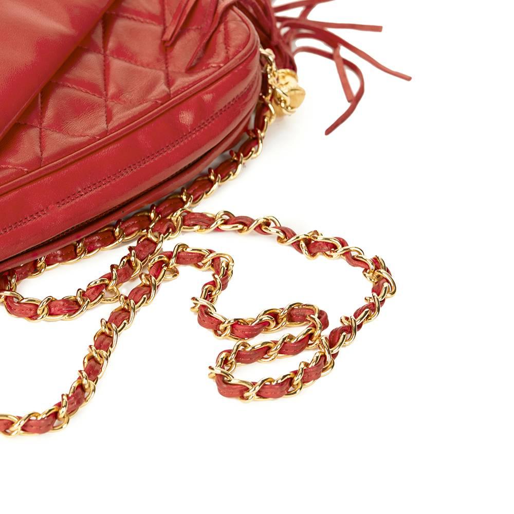 Chanel Red Quilted Lambskin Vintage Camera Bag, 1980s 2