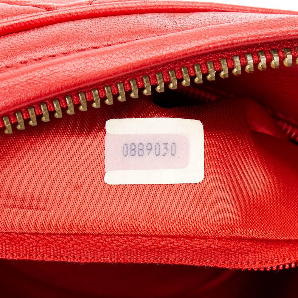 Chanel Red Quilted Lambskin Vintage Camera Bag, 1980s 5