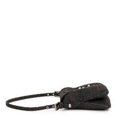 2000's Fendi Black Monogram Canvas Baguette