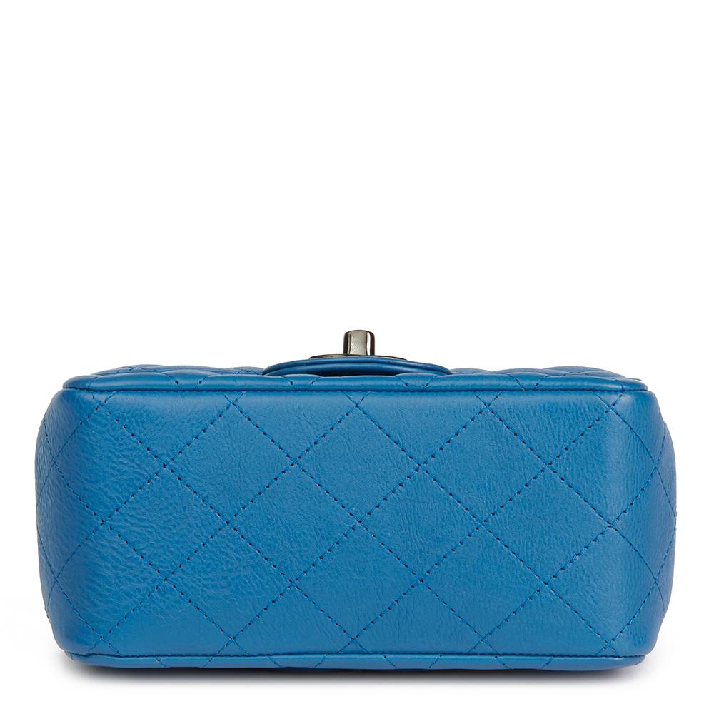 Women's 2017 Chanel Blue Quilted Calfskin Leather Mini Flap Bag