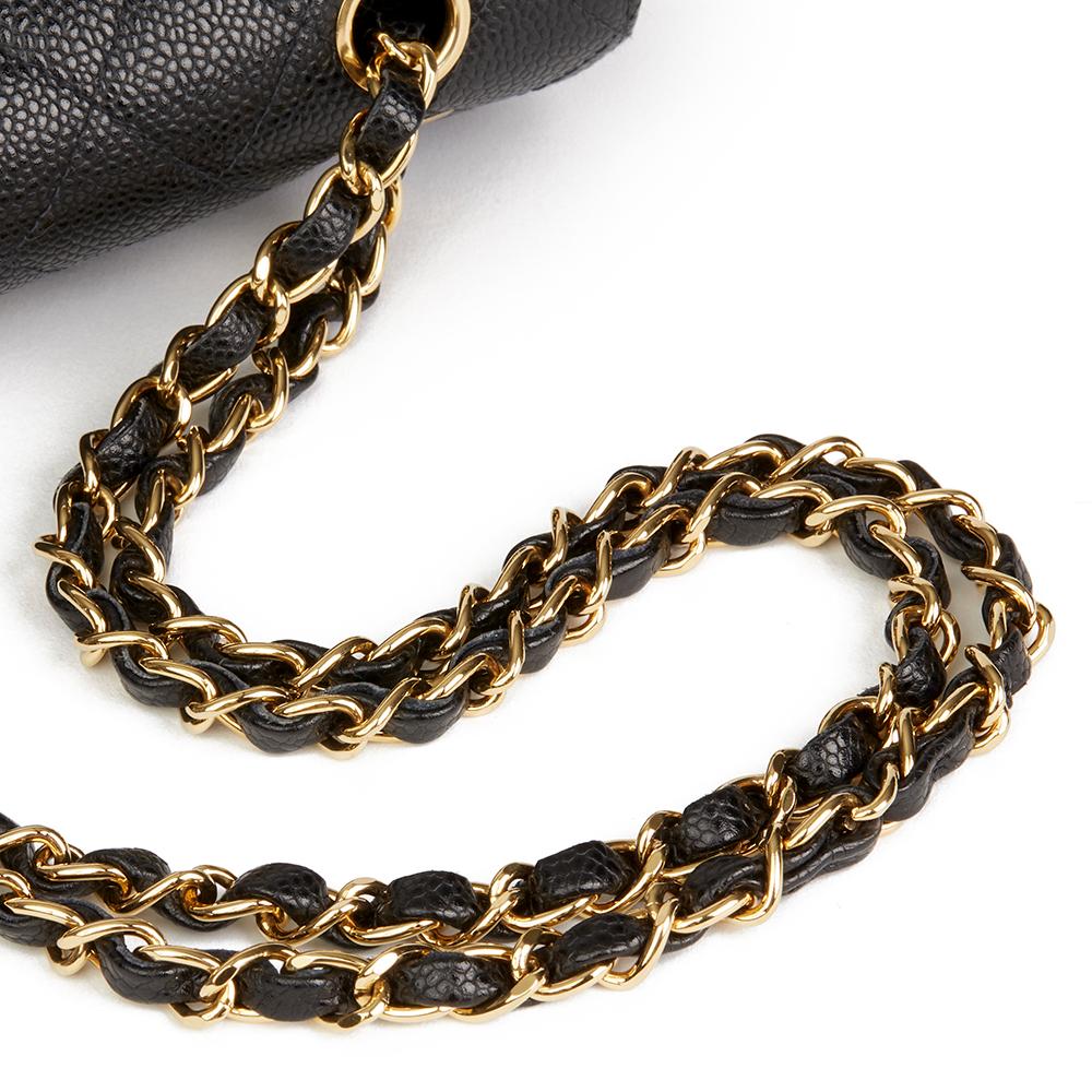 2004 Chanel Black Quilted Caviar Leather Small Classic Double Flap Bag In Excellent Condition In Bishop's Stortford, Hertfordshire
