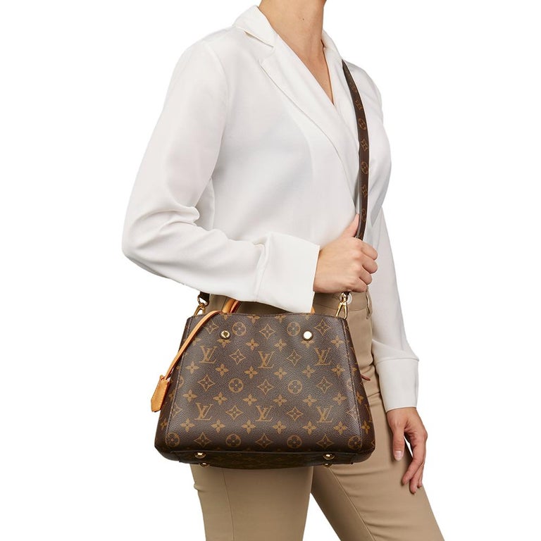 2014 Louis Vuitton Brown Monogram Coated Canvas Montaigne BB at 1stdibs