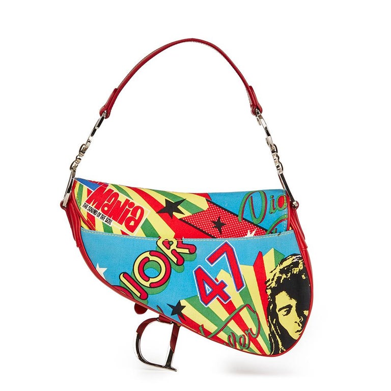FWRD Renew Dior Trotter Rasta Saddle Belt Bag in Multicolor