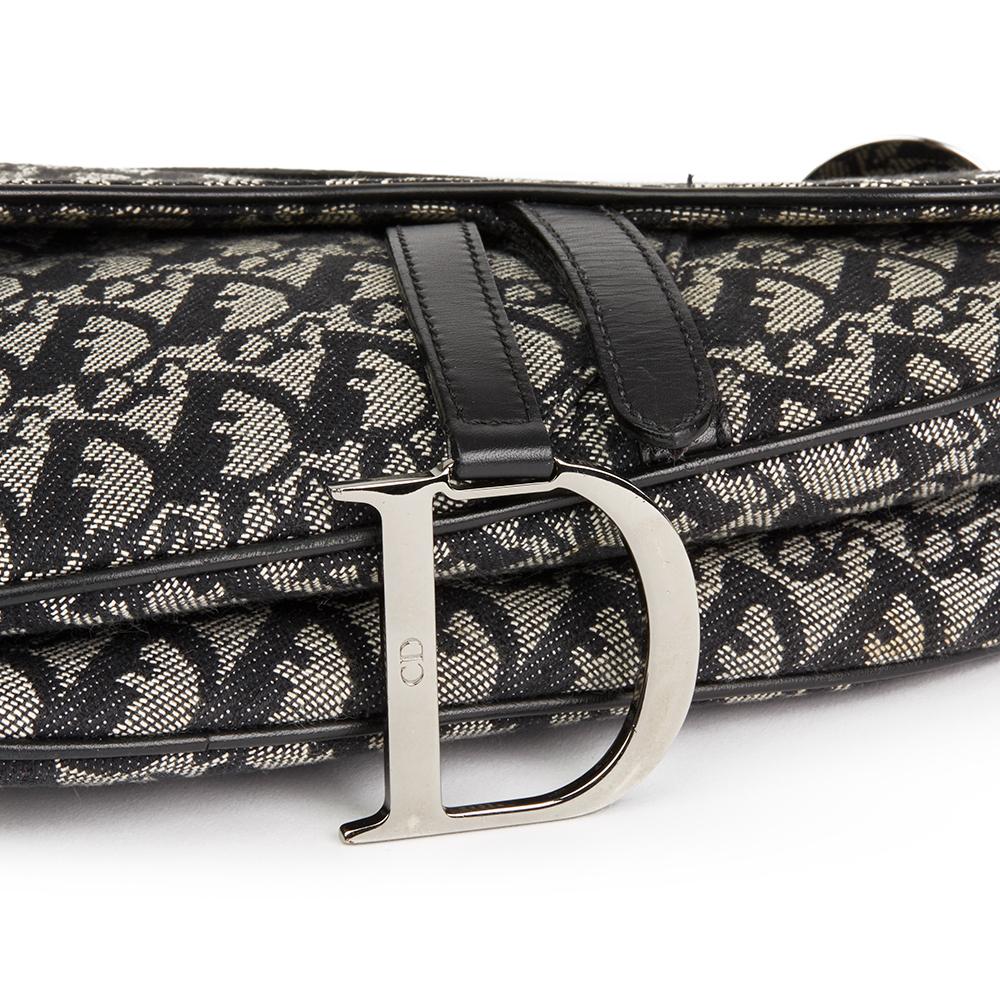 2006 Christian Dior Black Monogram Canvas Saddle Bag In Excellent Condition In Bishop's Stortford, Hertfordshire