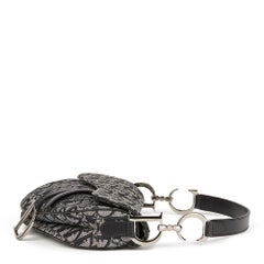 2003 Christian Dior Black Monogram Canvas Saddle Bag