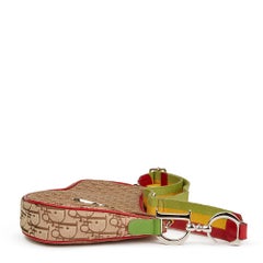 2004 Christian Dior Brown Monogram Canvas Rasta Saddle Bag