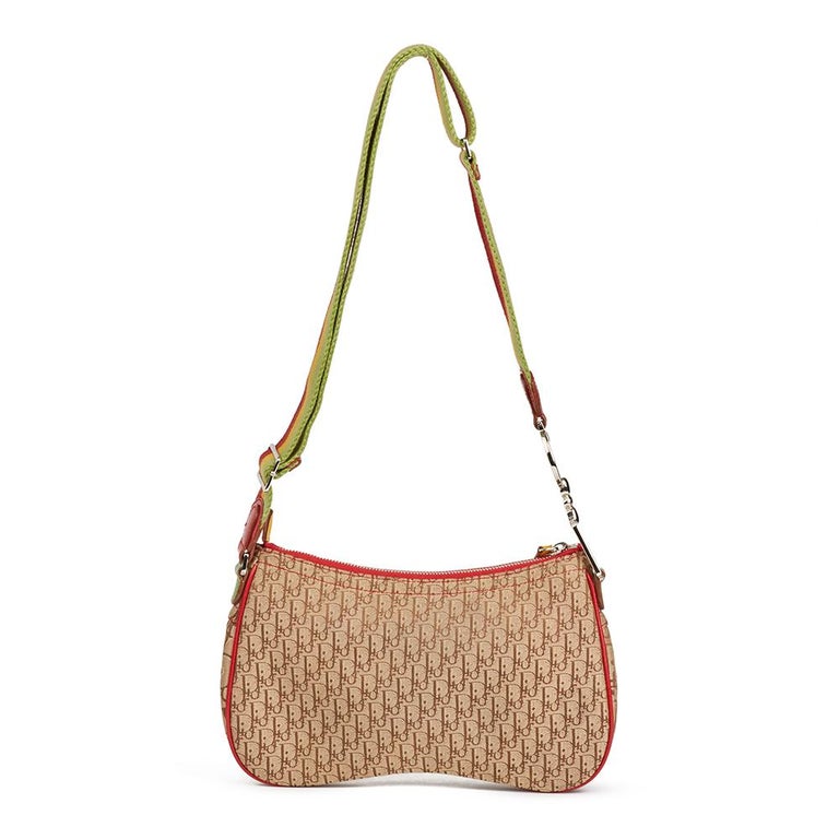 2004 Christian Dior Brown Monogram Canvas Rasta Crossbody Saddle Bag at