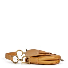 2002 Christian Dior Tan Calfskin Leather Saddle Bag