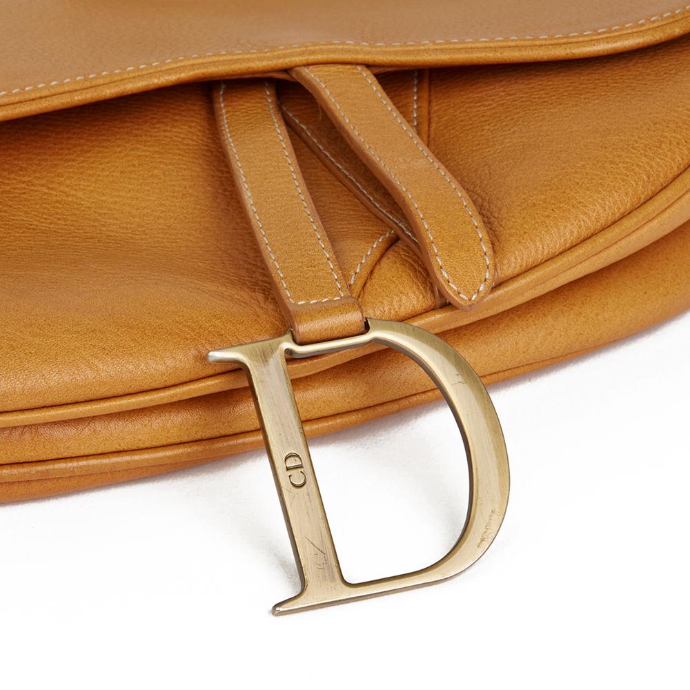 Women's 2002 Christian Dior Tan Calfskin Leather Saddle Bag