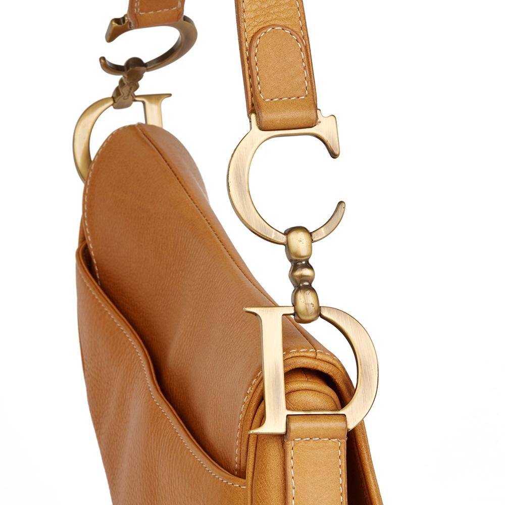2002 Christian Dior Tan Calfskin Leather Saddle Bag 1