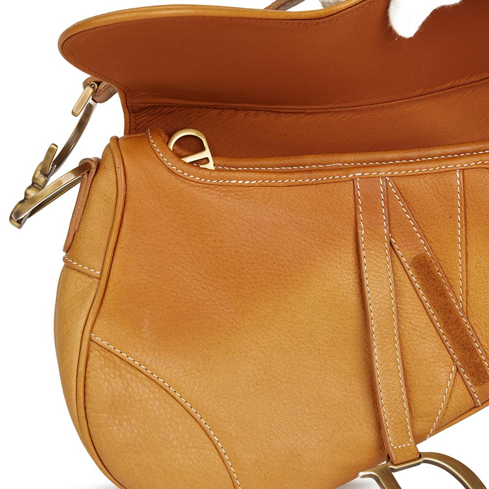 2002 Christian Dior Tan Calfskin Leather Saddle Bag 4