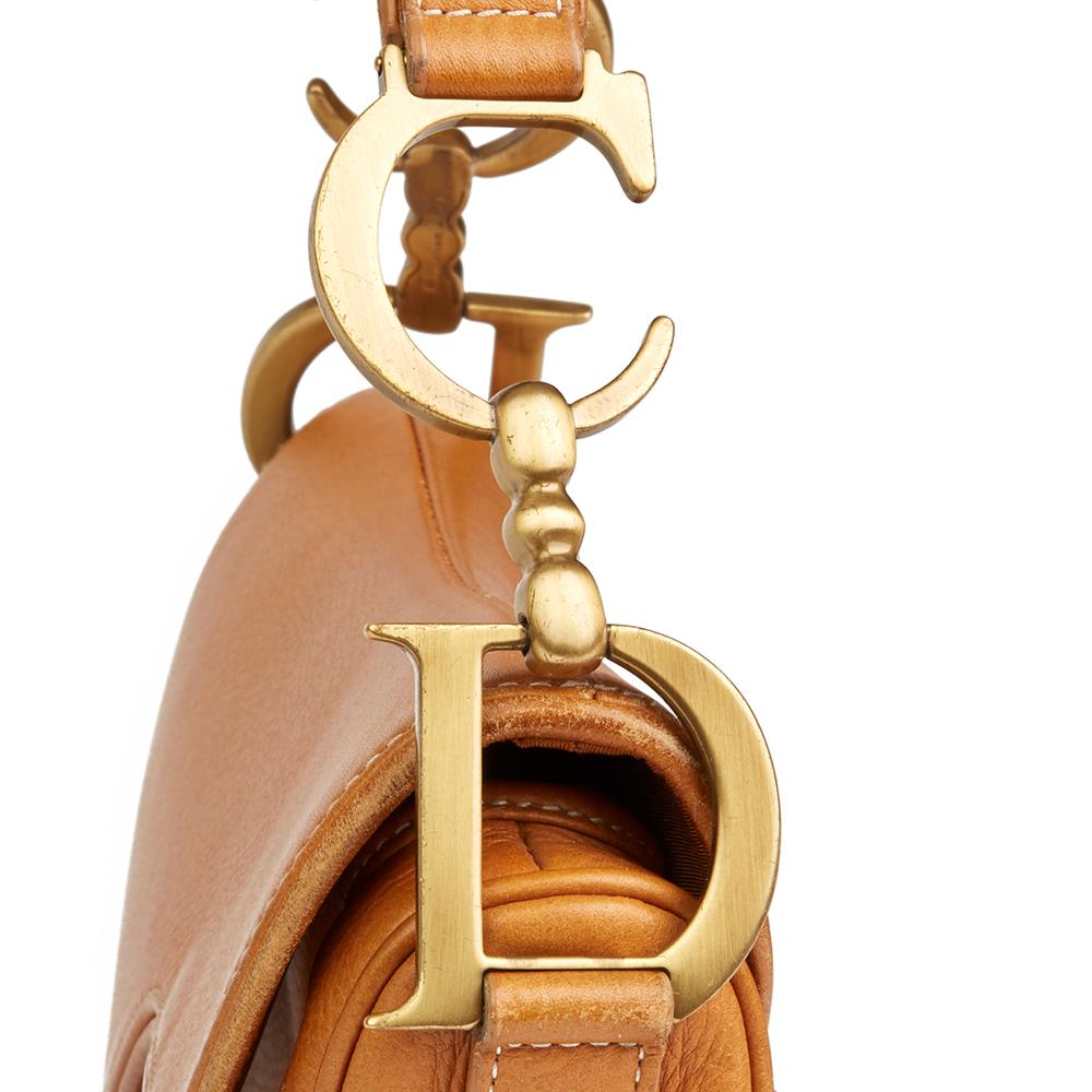 2002 Christian Dior Tan Calfskin Leather Saddle Bag In Good Condition In Bishop's Stortford, Hertfordshire