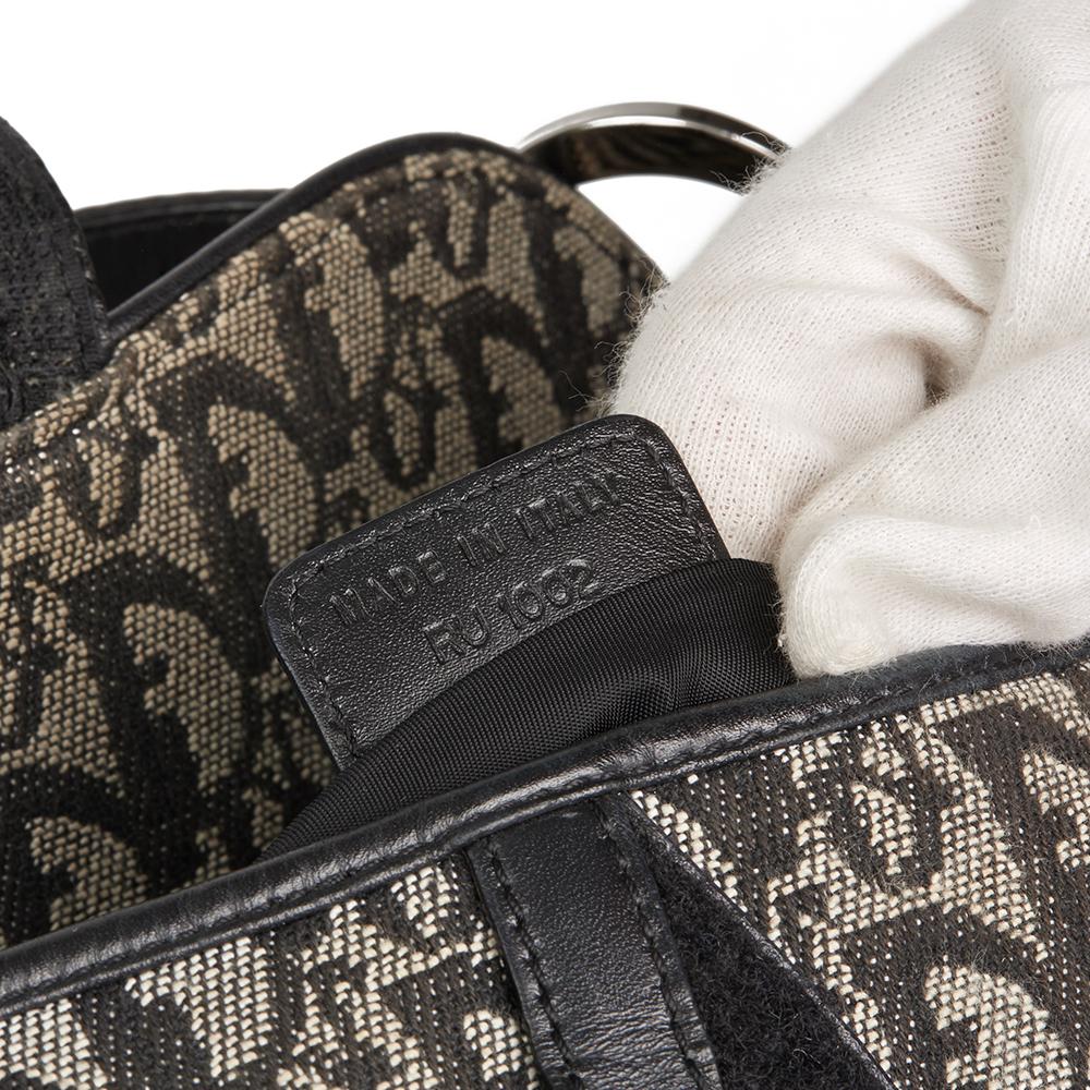 Women's 2002 Christian Dior Black Monogram Canvas Double Saddle Bag