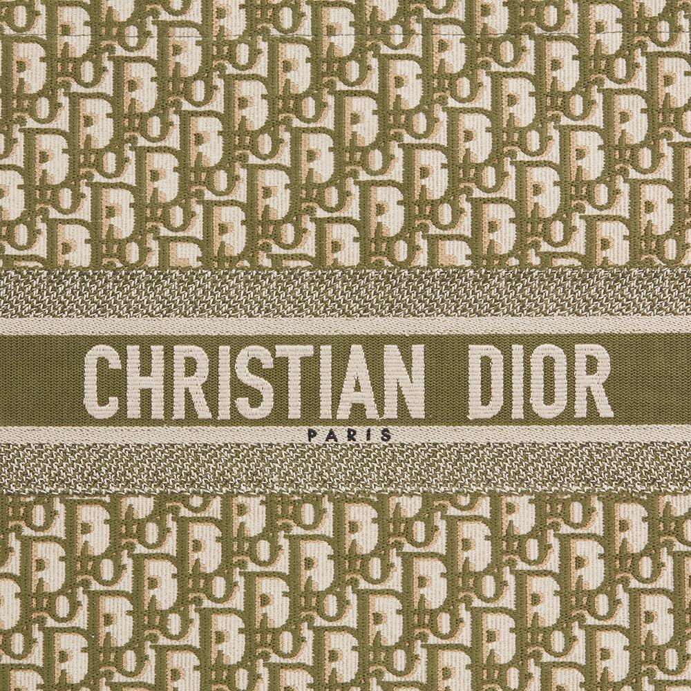 christian dior book tote green