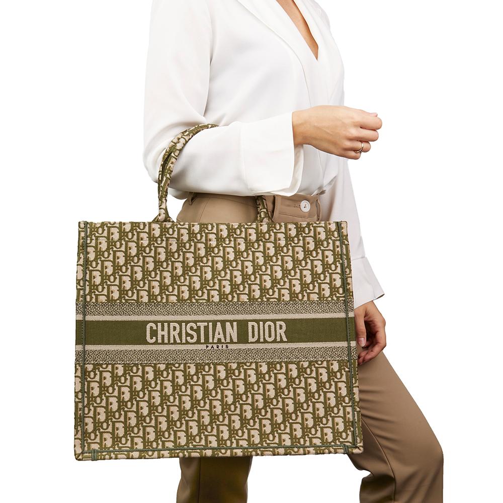 Christian Dior Green Oblique Monogram Canvas Book Tote 2018 at 1stDibs