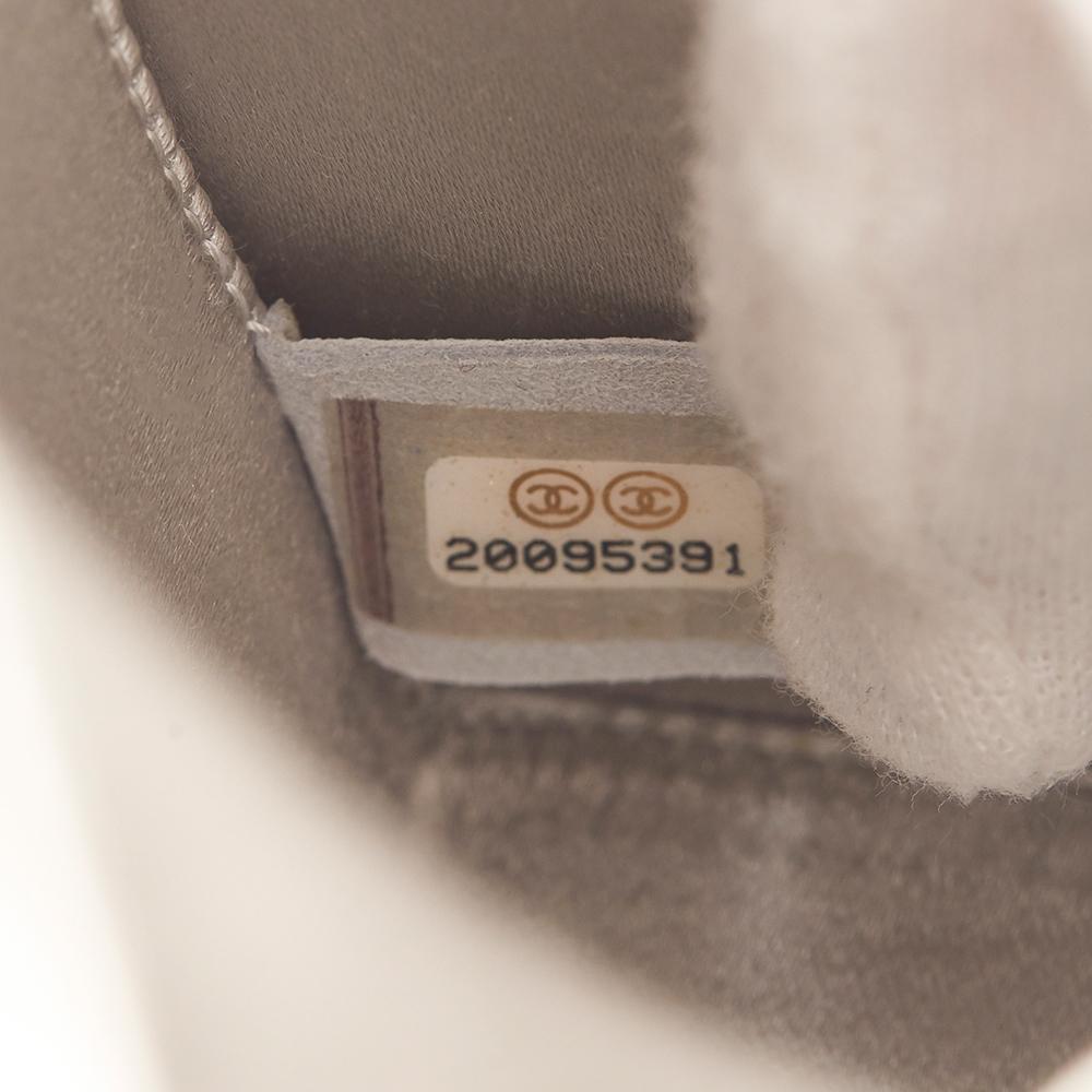 Chanel Silver Iridescent Goatskin Leather Lait De Coco Milk Carton Bag, 2010s  2