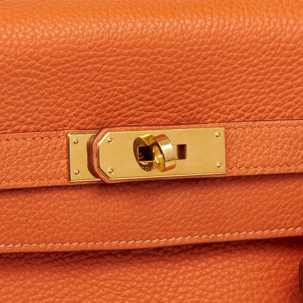 2005 Hermes Orange Togo Leather Kelly 35cm Sellier  1