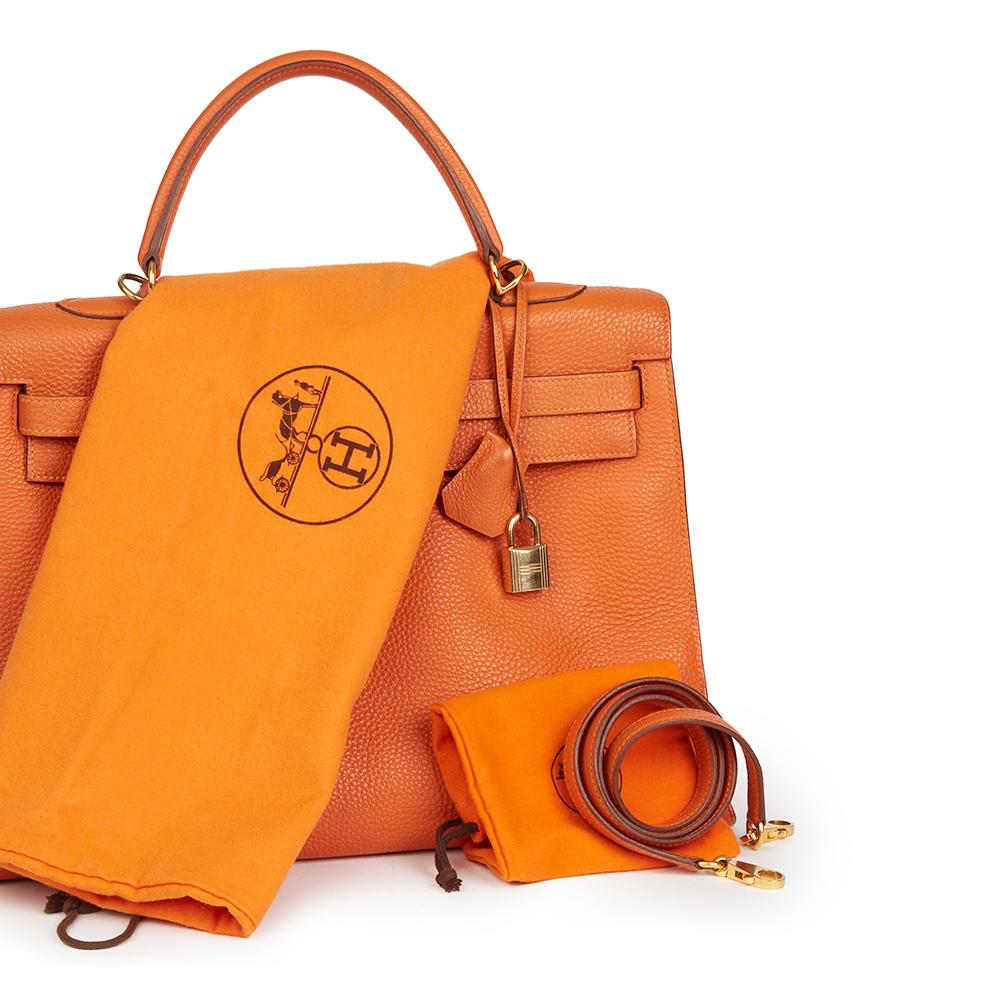 2005 Hermes Orange Togo Leather Kelly 35cm Sellier  5