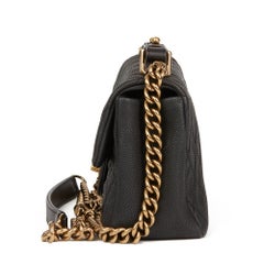 2010s Chanel Black Quilted Matte Caviar Leather Globe Trotter Flap Bag