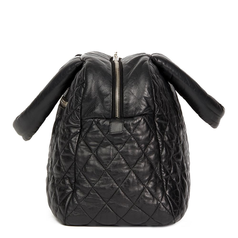 2000s Chanel Black Quilted Lambskin Coco Cocoon Bowling Bag In Excellent Condition In Bishop's Stortford, Hertfordshire