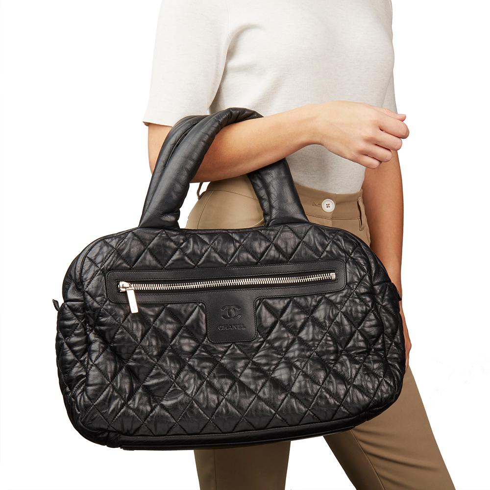 2000s Chanel Black Quilted Lambskin Coco Cocoon Bowling Bag 7