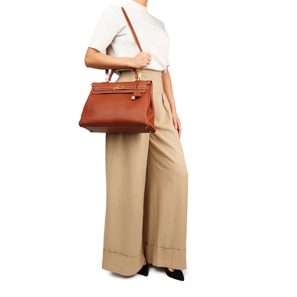 2001 Hermes Brique Togo Leather Retourne Kelly 32cm Bag 4