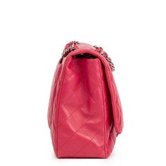 2009 Chanel Fuchsia Quilted Lambskin Maxi Classic Single Flap Bag